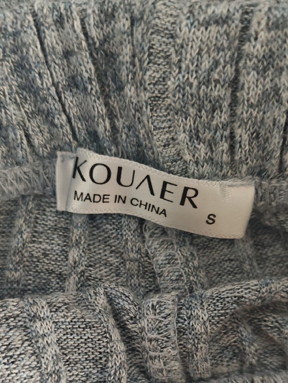 Ekouaer Heathered Light Blue Ribbed Knit Top & Shorts Set - Picture 3 of 5